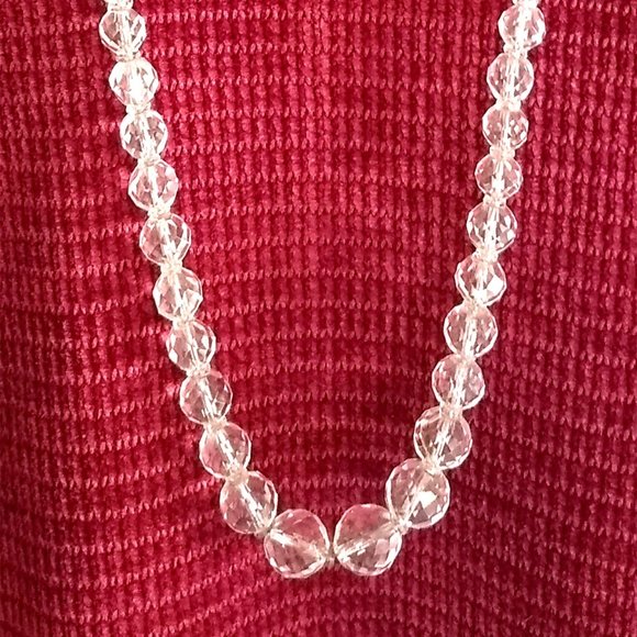 Vintage Crystal Glass Beaded Necklace - Picture 1 of 6